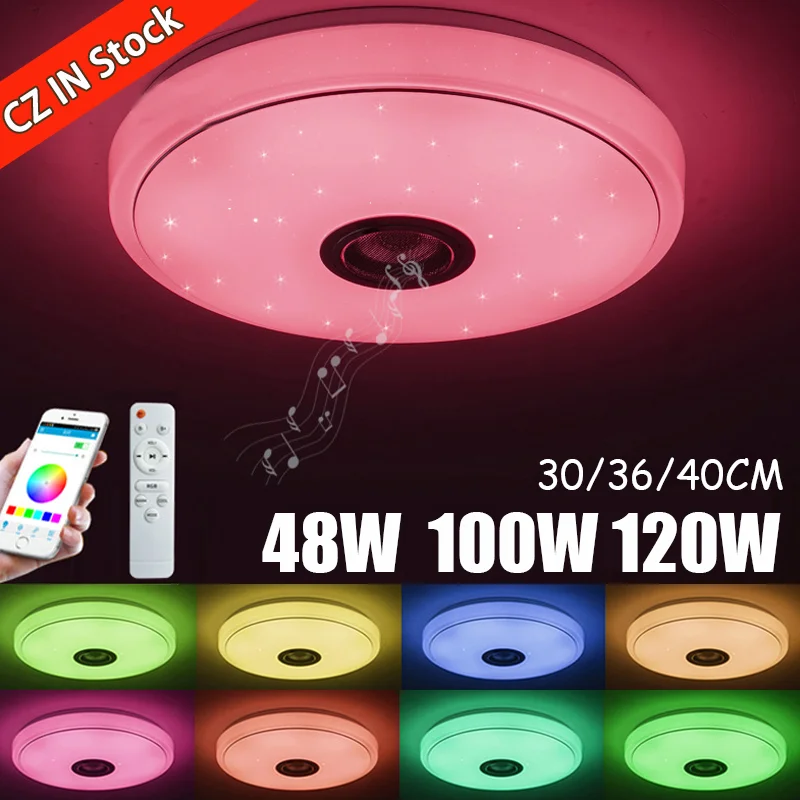 

Led Ceiling Light RGB E27 Bulb Dimmable 100W 120W APP Control Bluetooth Music Garage Lamp For Living Room Bedroom Ceiling Lamp