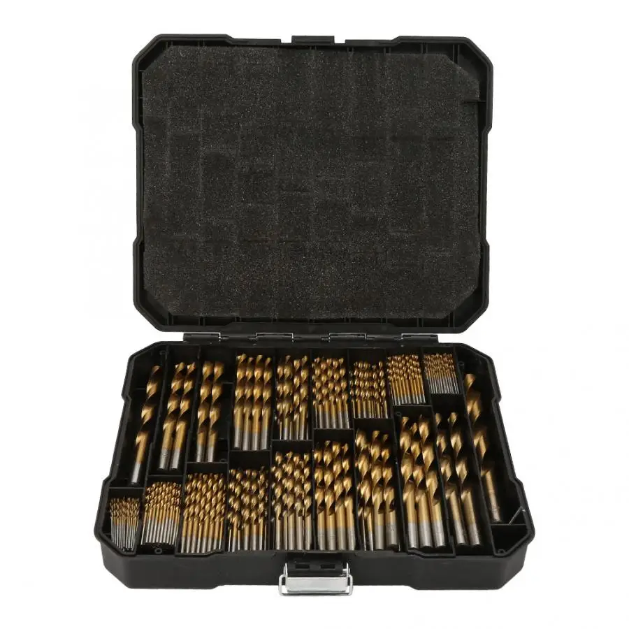 230 шт. набор сверл с покрытием витой сверло HSS черной пластиковой коробкой