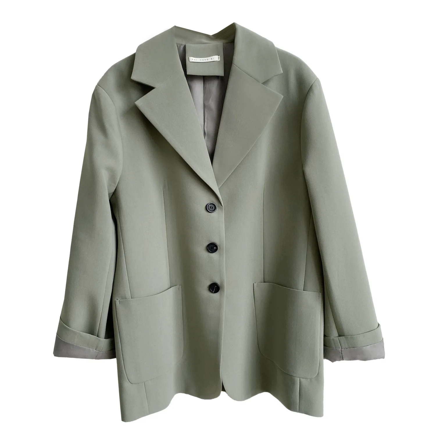 

Women Clothing 2020 New Autumn Chic Casual Suit Coats Single Breasted Solid Color Medium-long Blazers Feminine Jackets Coat