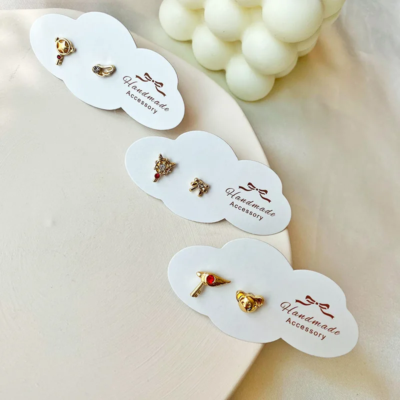 Серьги гвоздики в виде крыльев и звезд блестящие стразы медведя птицы для