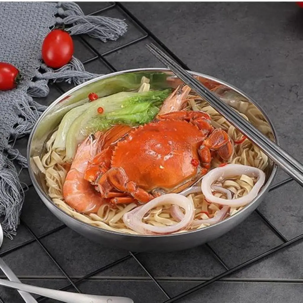 Миска для смешивания с двойными стенками из нержавеющей стали 1000 мл | Дом и сад