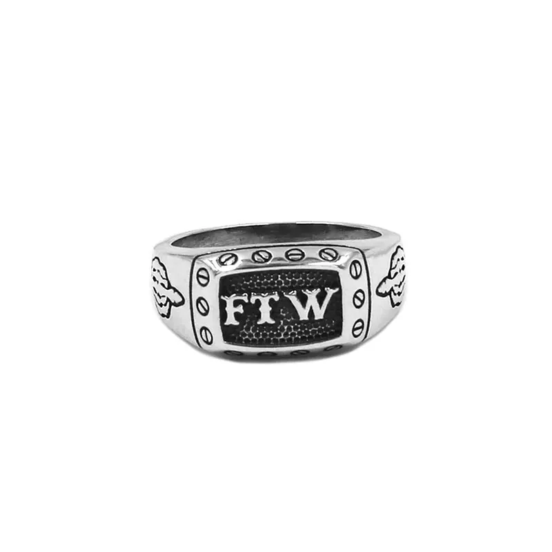 Классическое байкерское кольцо из стерлингового серебра S925 FTW на средний палец