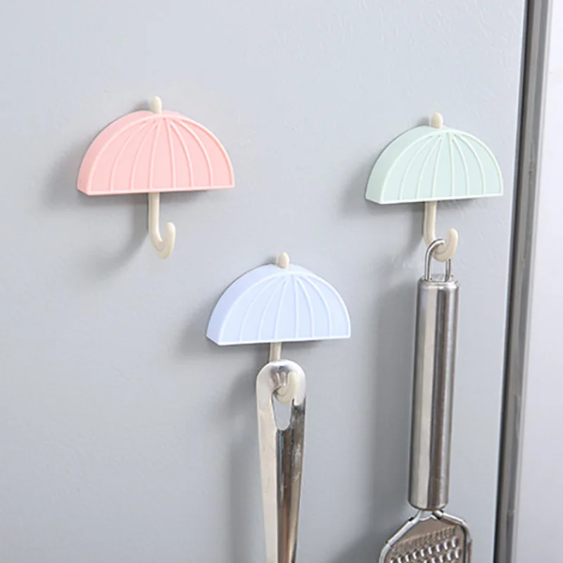 

Refrigerator Magnetic Hooks Umbrella Shaped Creative Kitchen Fridge Sticker Magic Traceless Storage Hook Hanging