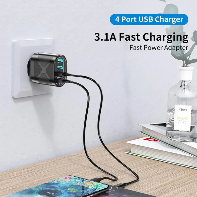 Сетевое зарядное устройство с 4 USB-портами 48 Вт QC 3 0 | Мобильные телефоны и