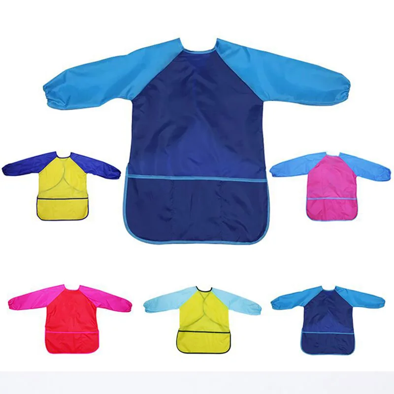 

Art Aprons Learning Education Interesting Toys Waterproof Painting Apron Portable Unisex Gift Kids Children Smock Long Sleeve