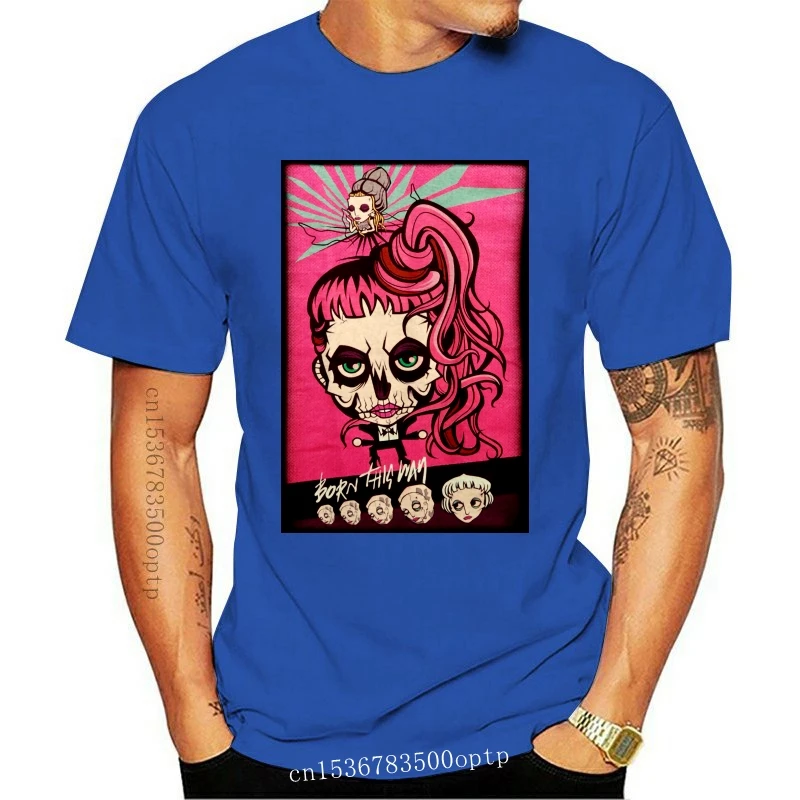 

Lady Gaga Born Cartoon Blk T-Shirt 2020 Tour Born This Way Ball New Free Shipping Funny Tops Tee Shirt