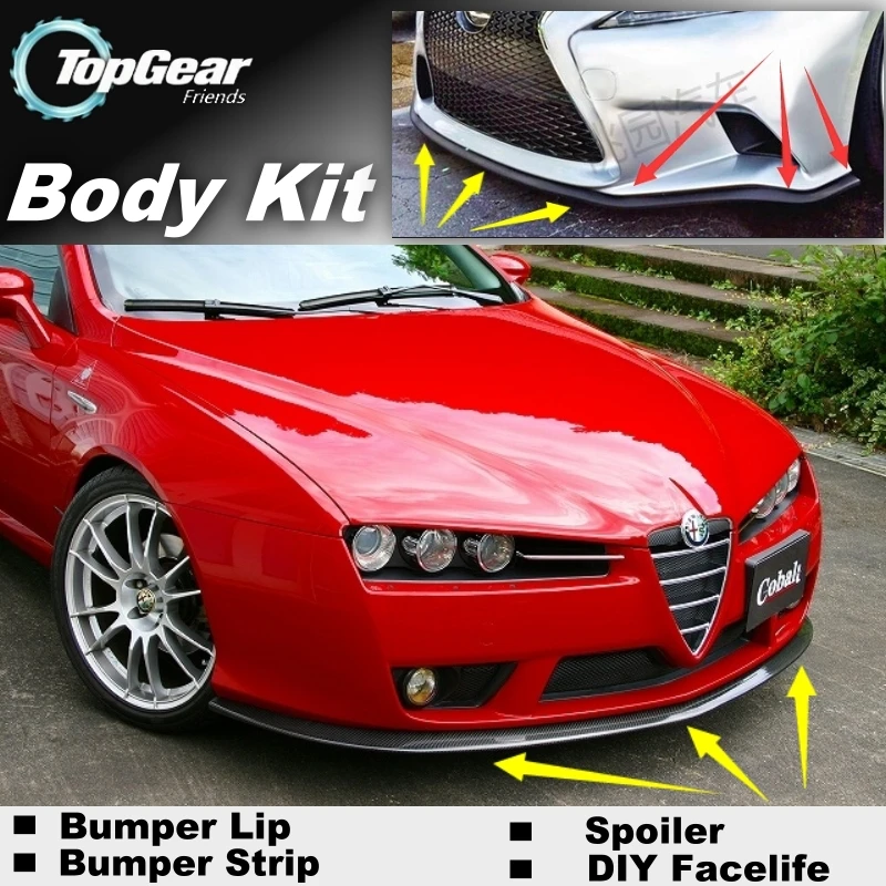 Дефлектор губ на бампер для Alfa Romeo 159 AR 2005 ~ 2019 передняя юбка спойлера ДЛЯ TOPGEAR Friends