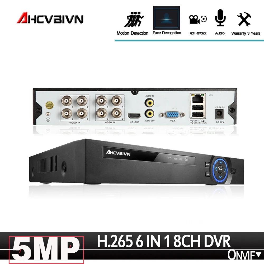 Цифровой видеорегистратор Onvif безопасности AHD 8CH 5mp дистанционного управления IP BNC набор камер наблюдения H.265 аналоговая камера TVI CVI CVBS zoom