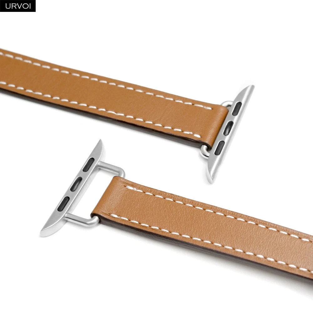 Браслет URVOI Attelage для Apple Watch band series 7 6 SE 5 4 321 сверхэлегантный ремешок из натуральной