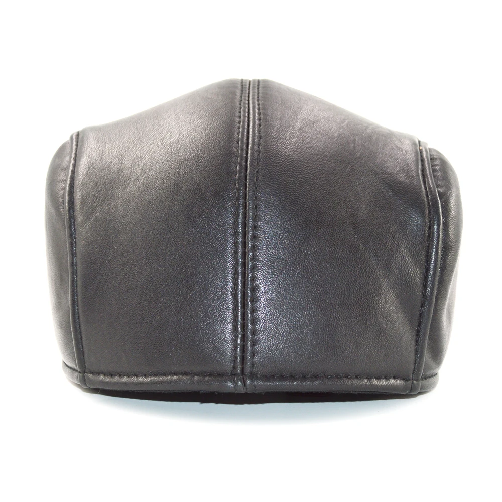 Мужская бейсболка из натуральной кожи брендовая Повседневная теплая Кепка