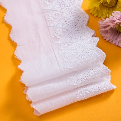 5 ярдов/партия ширина 10 см белый 100% хлопок вышитая кружевная ткань женская одежда