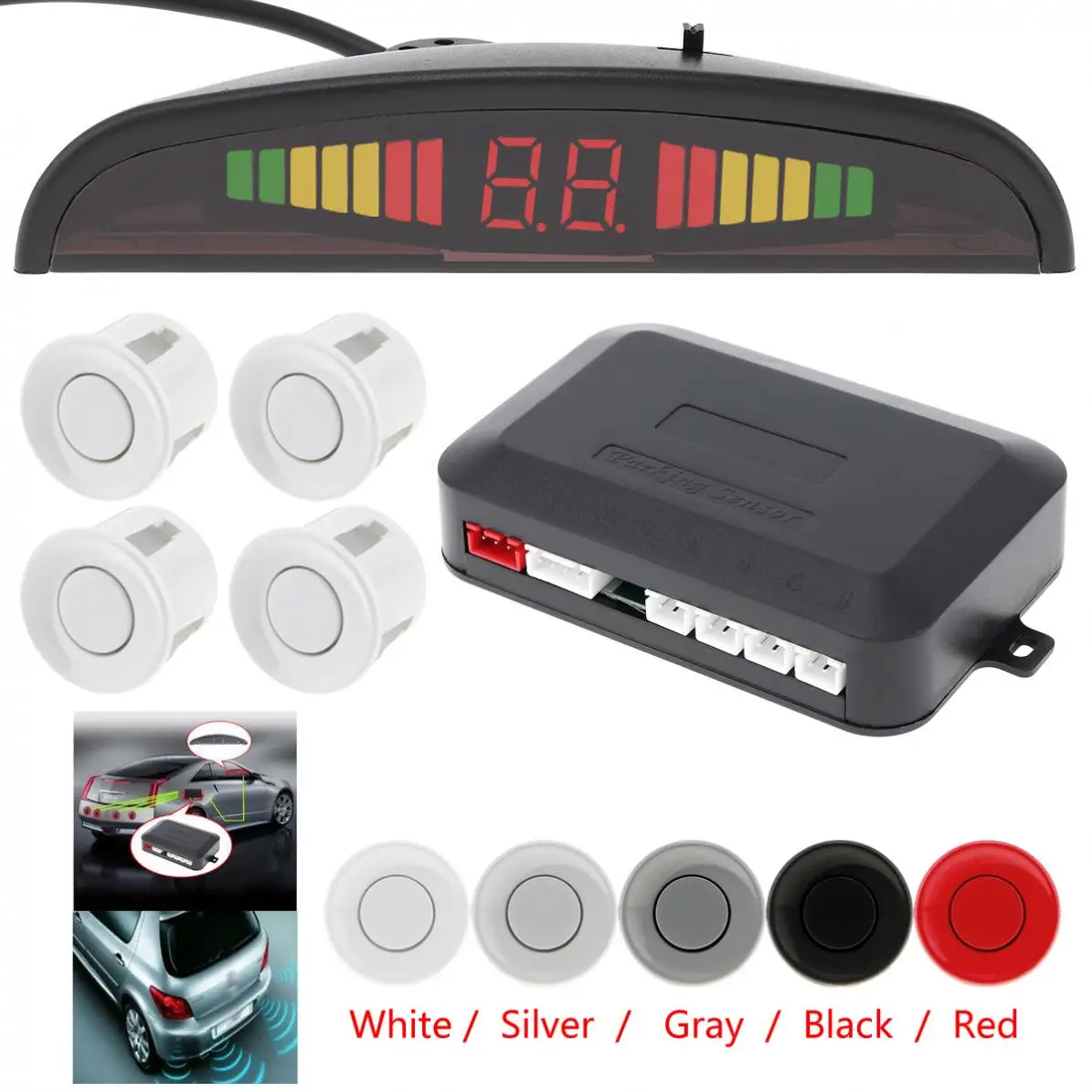 Автомобильный парктроник светодиодный датчик парковки ультразвуковой обратный