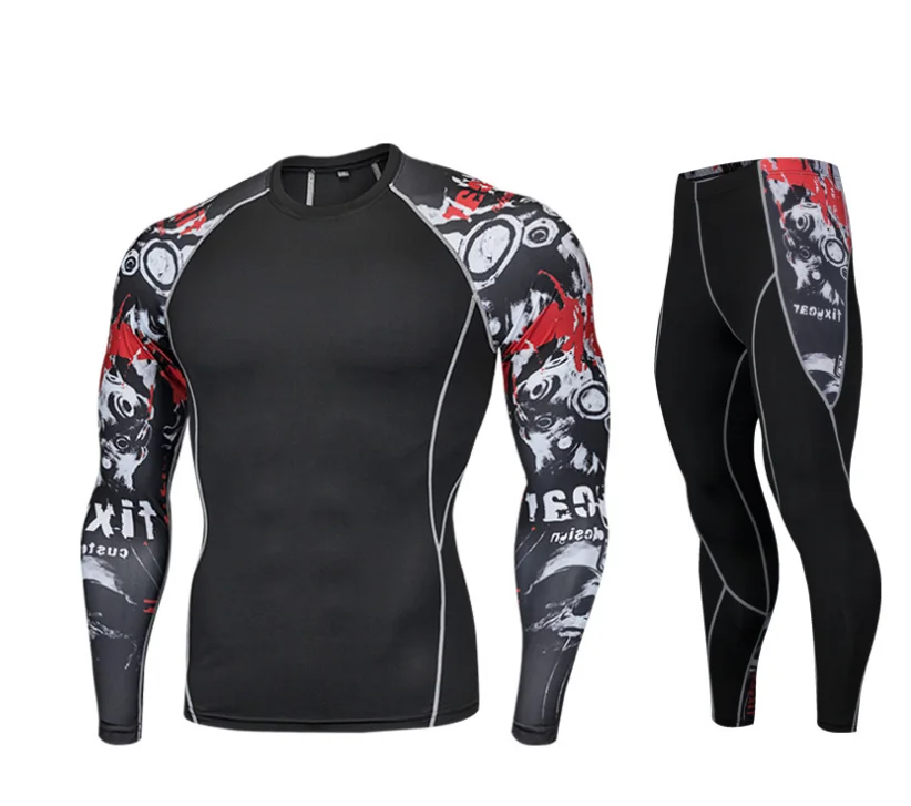 

2020Men's Thermal Underwear Set Motorcycle Base Layer Winter Warm Tight Long Shirts & Tops Bottom Suit L