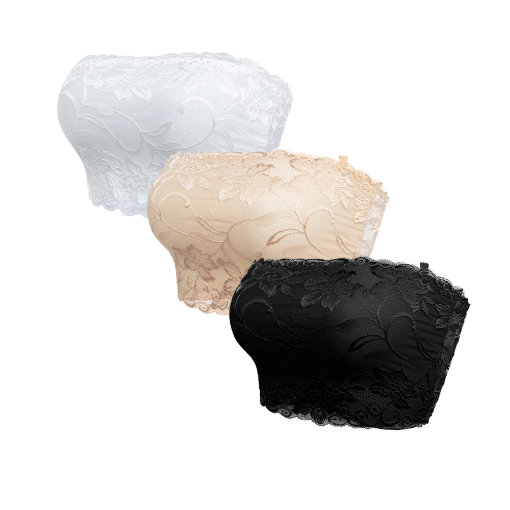 Женский кружевной Топ без бретелек сексуальный бюстгальтер укороченные топы