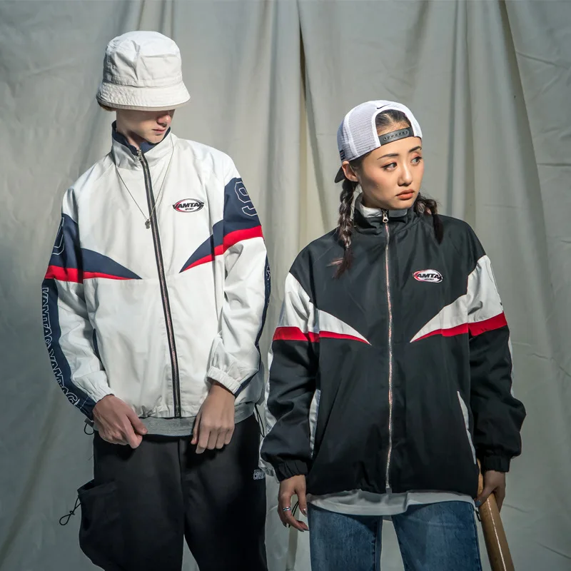 Мужские тренчи в стиле ретро хип-хоп ветровка на молнии со стоячим воротником