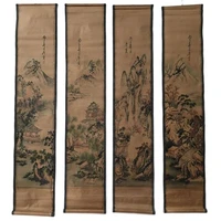 china celebrity painting old scrolls four screen decorate landscape painting