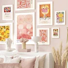 Картина на холсте для стен, абстрактные фигурки, цветочные линии, скандинавские плакаты и принты, настенные картинки для декора гостиной