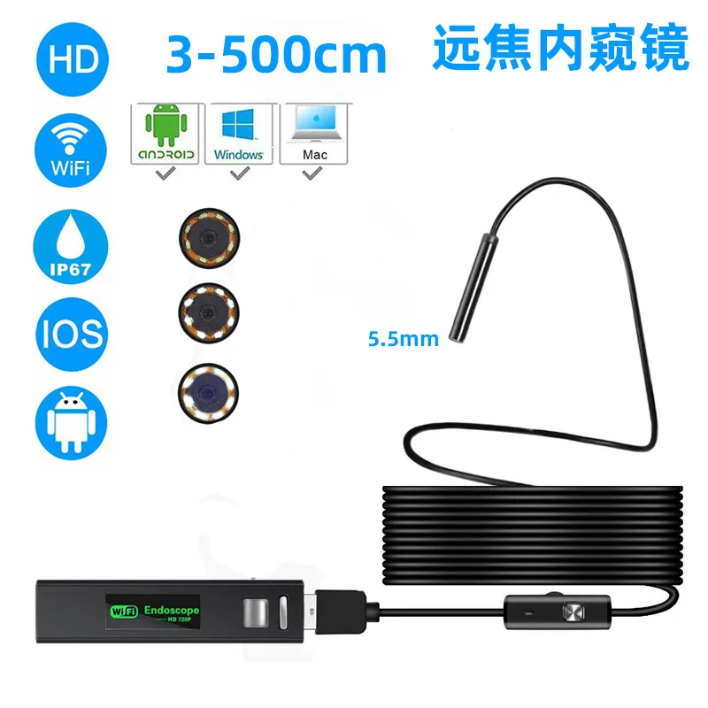 

Wi-Fi-эндоскоп telefocus, 5,5 мм, 200 Вт