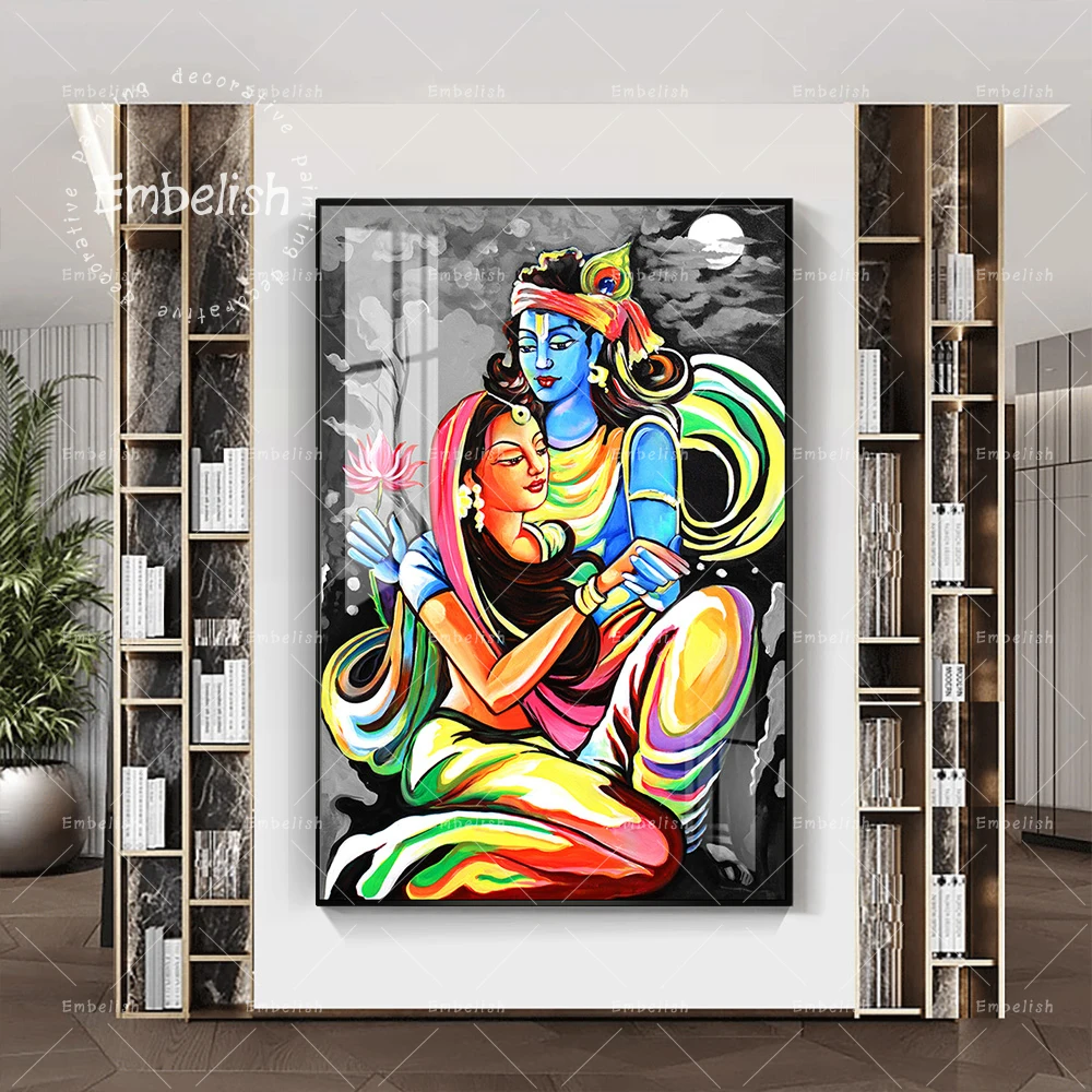 Украшение лорд Реда кришна с канавкой индуийский Бог настенные художественные