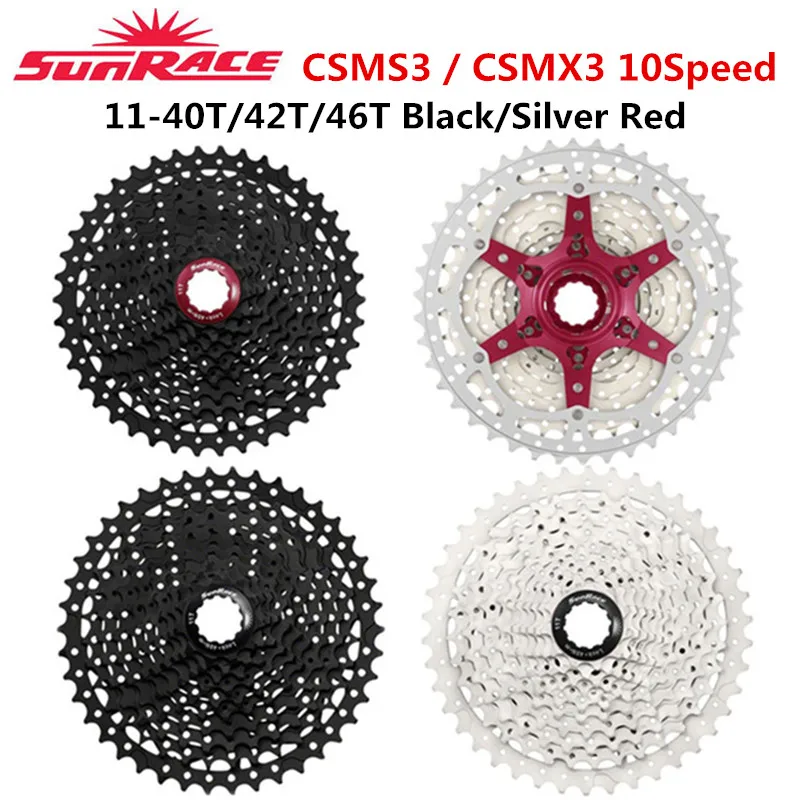 Sunrace 10 скоростная кассета CSMS3 CSMX3 11-40 т 42 46T велосипедная кассета для Shimano SRAM маховик 11-40 11-42 11-46 10s кассета хорошее