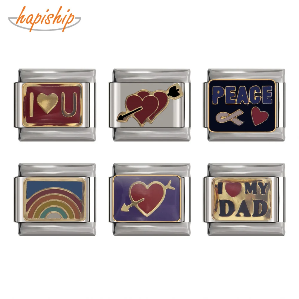 Hapiship 1 шт. ширина 9 мм оригинальная Маргаритка сердце цветок бабочка папа браслет