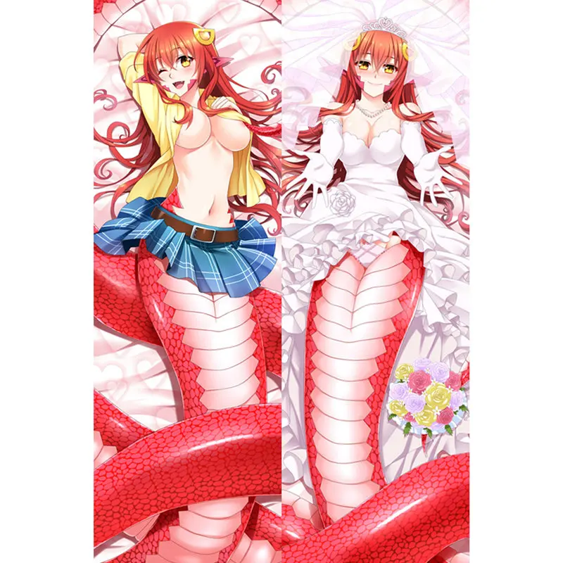 Peach skin Короткая футболка с героями из японского аниме «монстров для девочек остров Наволочки Dakimakura Чехол сексуальные девушки 3D двухсторонняя постельные принадлежности обниматься тела Чехол A2 - Цвет: Peach skin