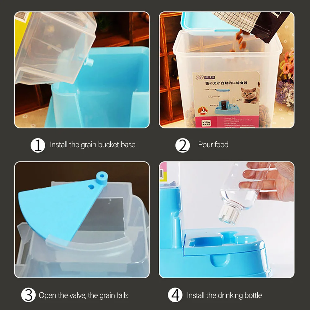 

New Automatic Pet Feeder Fountain Cat Water Fountain Dog Food Dispenser Dog Cat Drinking Bowl Food Dispenser Water Dispenser