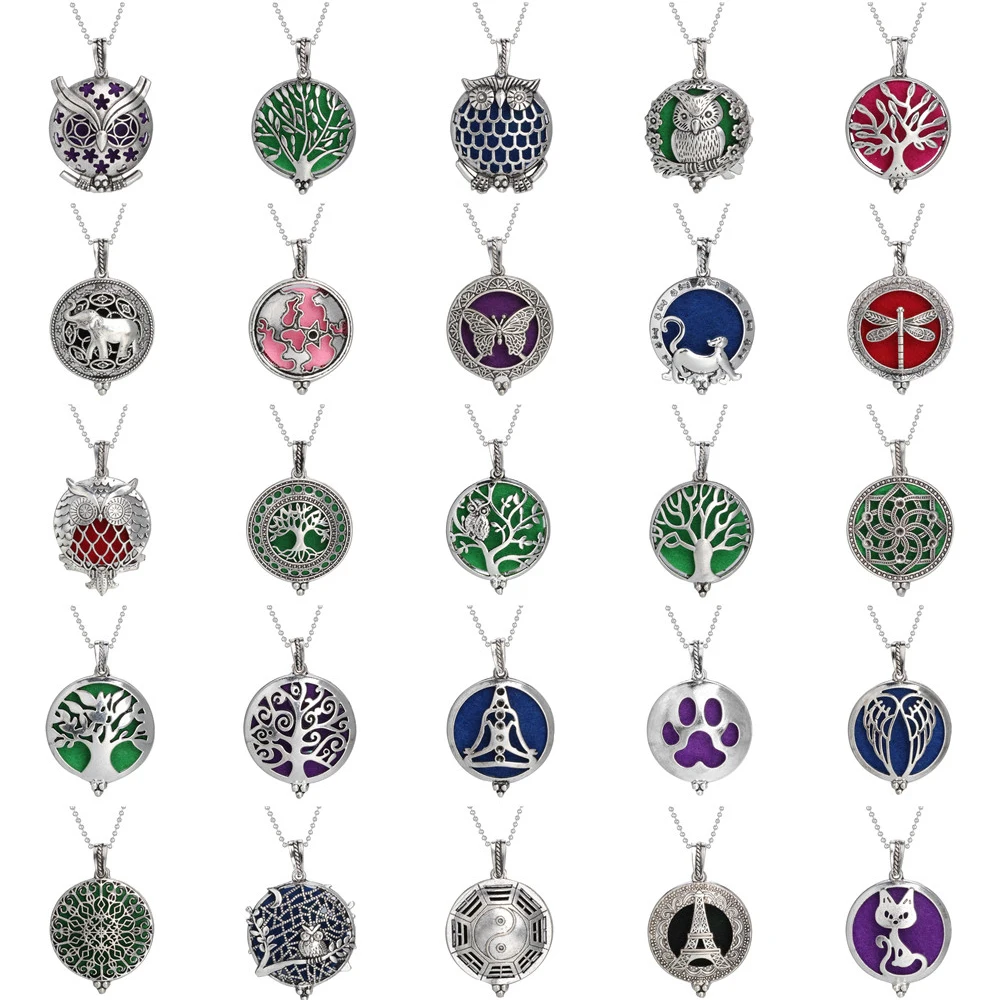 Ожерелье с ароматическим диффузором открытые антикварные винтажные кулоны