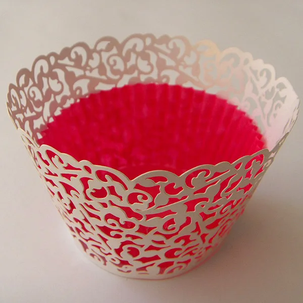 50 шт. обертка для кексов с лазерной обрезкой подкладкой из утиного пуха форма