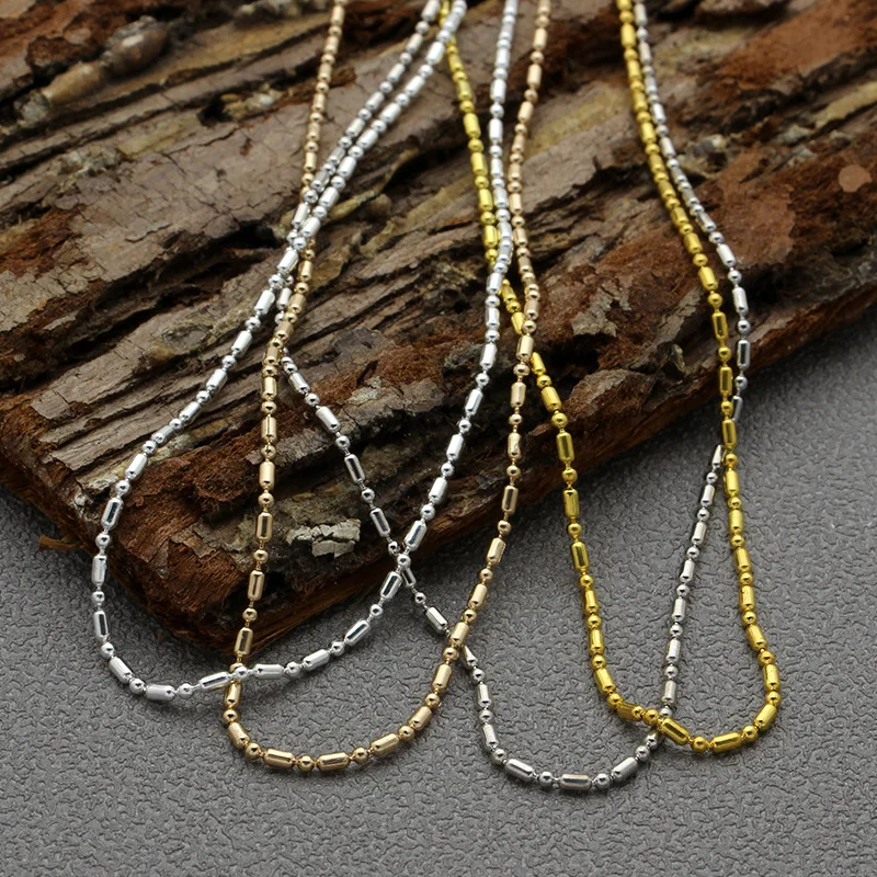 5 метров 4 цвета не выцветающие бусины &quotБамбук&quot медная цепочка 1 мм колье