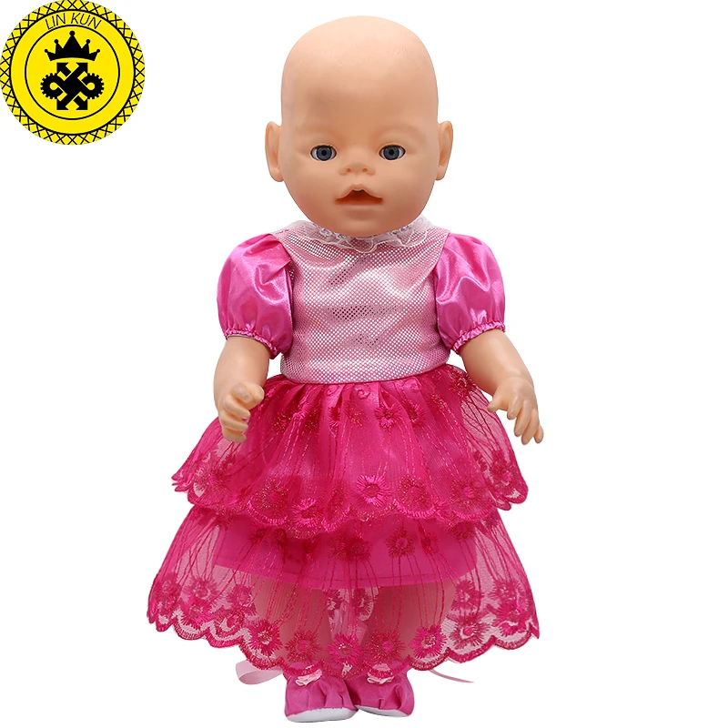 4 цвета Детская кукольная одежда красное кружевное платье юбка принцессы + туфли