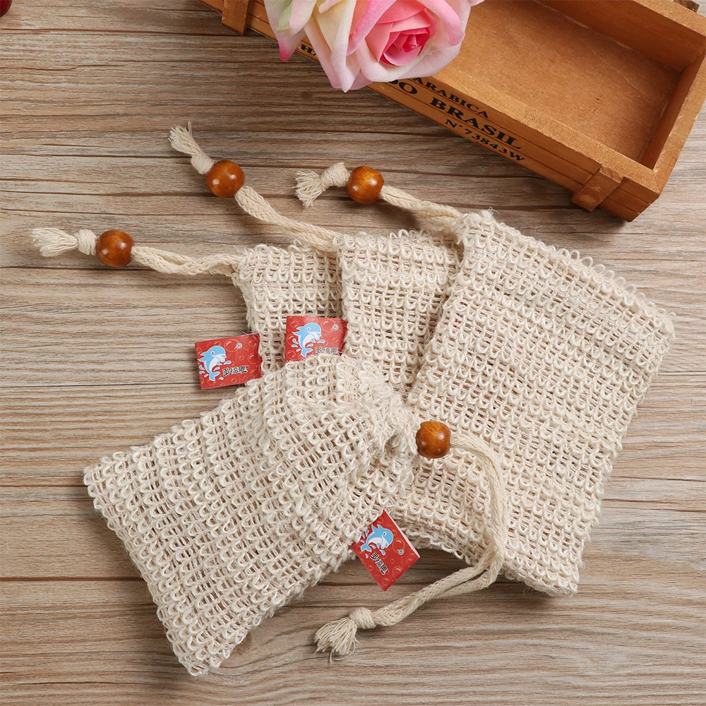 12 шт. натуральное отшелушивающее мыло ручной работы сизаль сумки натуральная