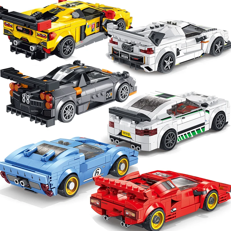 

Speed Champion City Racing Car Building Blocks Sports Car Racer Vehicle Supercar Moc Model Educational Brick Toys Gift