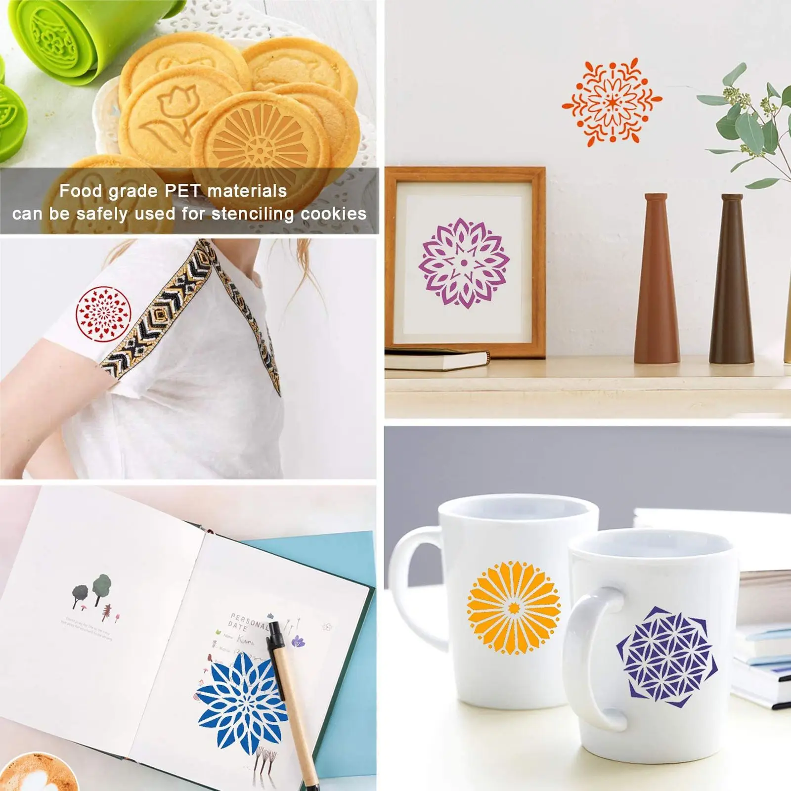 

42Pcs Mandala Geometry DIY Layering Stencils Painting Scrapbook Coloring Embossing Album Decorative Template Drawing Template