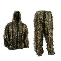 hot 3d leaves bionic camouflage hunting ghillie suit durable cs shooting suit breathable tactical military combat clothes set