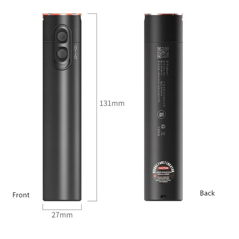 DHL Free Shipping TriBrer USB Charging 10km red fiber pen rechargeable 20mW red light source test polishing pen 30mW VFL 1800mAh