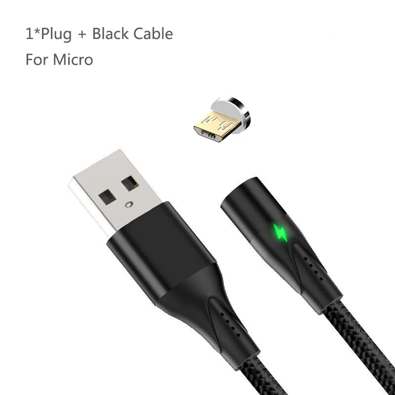 Black For Micro Магнитный кабель Micro usb type C адаптер для быстрой зарядки Micro type-C Магнитный usb-кабель для iPhone XS samsung кабель USB c - Цвет: Black For Micro