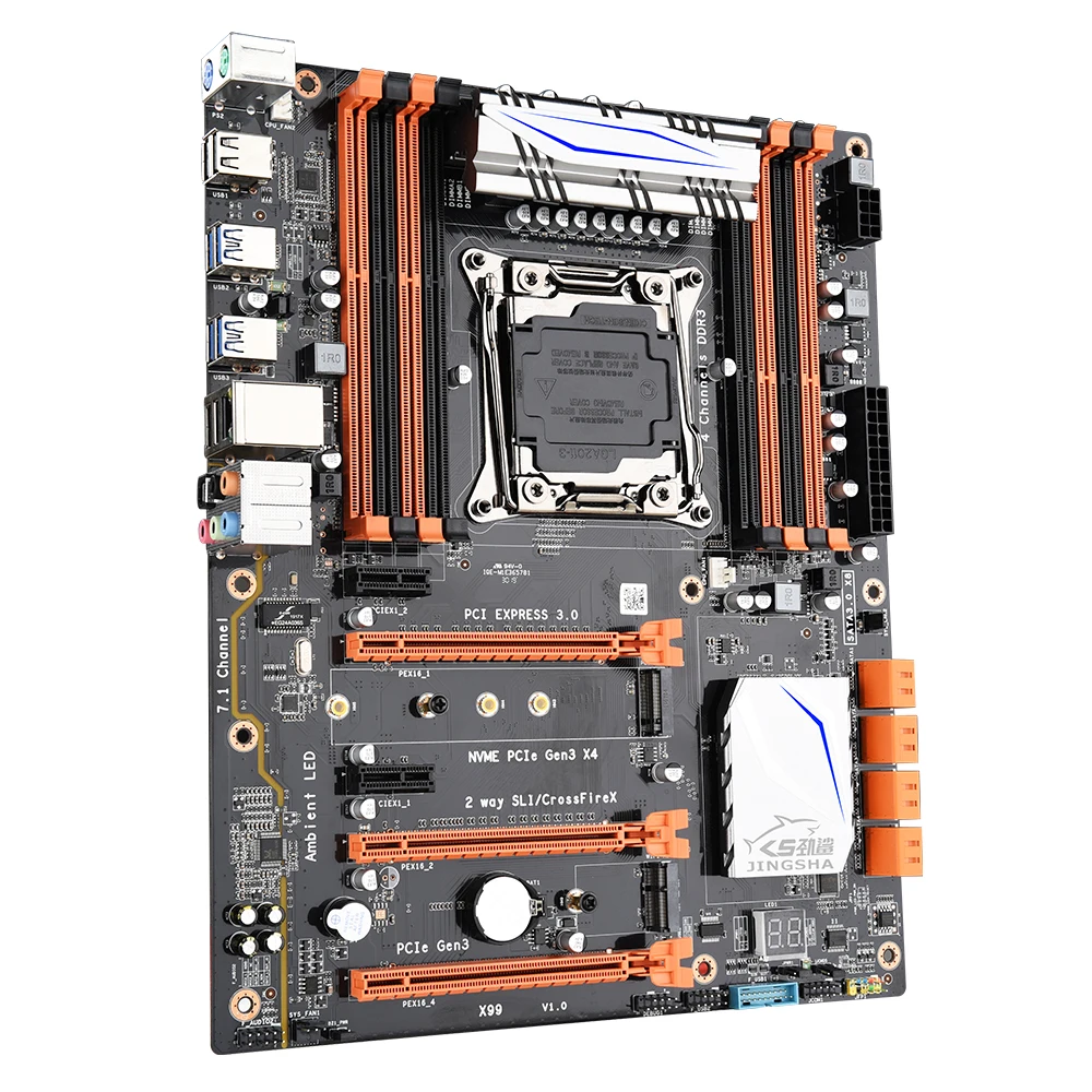 X99 Motherboard LGA 2011-3 SATA/ PCI-E M.2 Slot Support Xeon E5 V3 V4 Processor Four channel DDR3 RAM WIFI USB 3.0 up to 256GB |