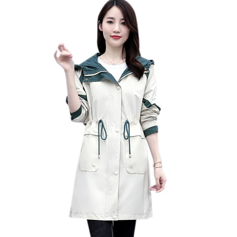 

Ветровка Женская Весенняя, средней длины, на молнии, с длинным рукавом, в стиле ретро, 2021