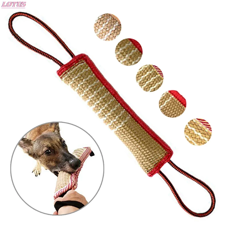 

Durable Dog Training Tug Toy Bite Pillow Jute Bite Toy Sleeve with 2Rope Handles Large Dog Training Interactive Play Chewing Toy