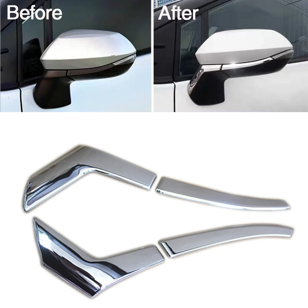 

For Toyota Sienta Chrome Side Door Rear View Mirror Cover Trim Strip Lid Molding Garnish Decoration