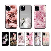 peonies beautiful flower phone case for iphone 13 mini 12 11 pro max xs xr x 8 7 plus se 2020 silicone funda