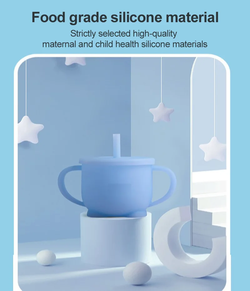 Детские Чашки для питья силиконовая чашка хорошего качества с соломенным