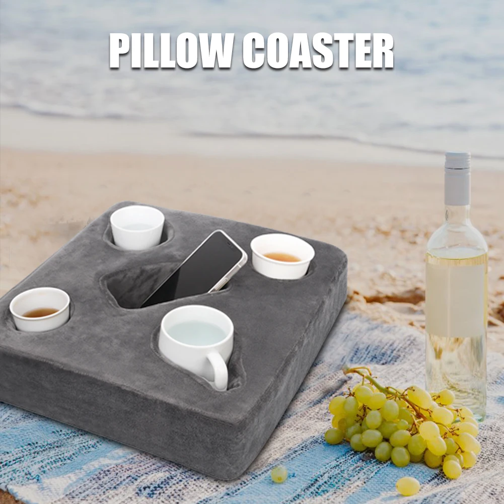 

Multifunctional Cozy Car Mount Cup Drinks Holder Pillow Cushion Universal Outdoor Camping Home Sofa Coaster Storage Rack Cover