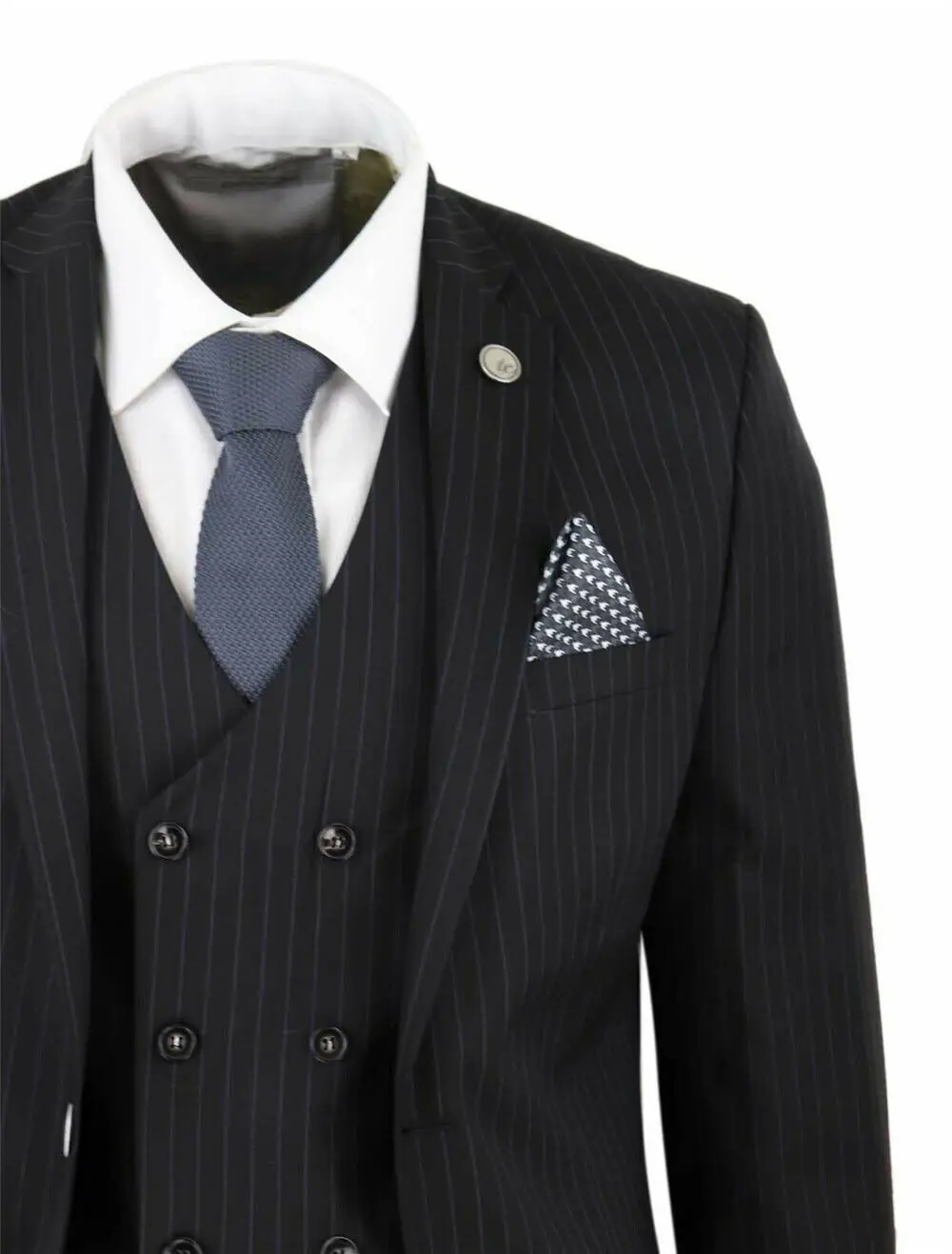 Мужской костюм из 3 предметов Gatsby 1920s Peaky blinds Гангстер в тонкую полоску, приталенный смокинг, костюм для выпускного(пиджак+ брюки+ жилет