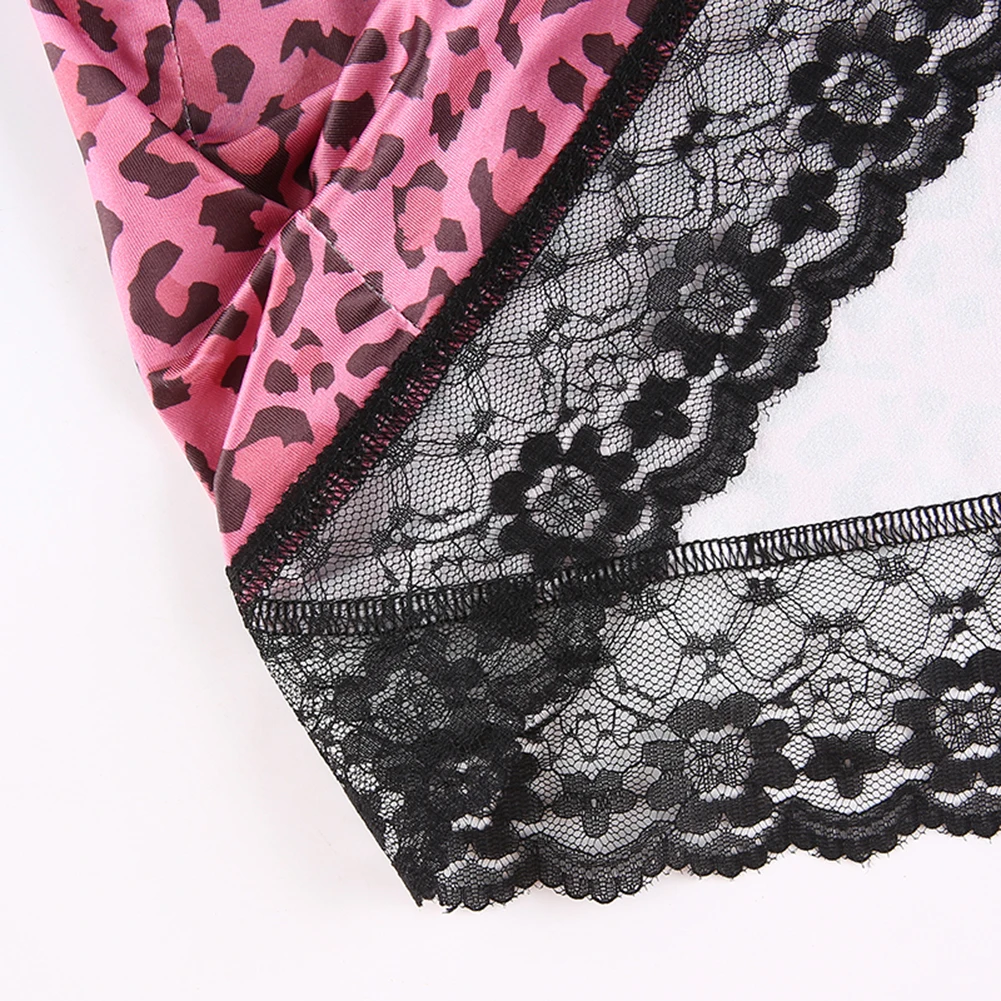 Леопардовое мини платье с принтом животных летнее лоскутное кружевное оборками