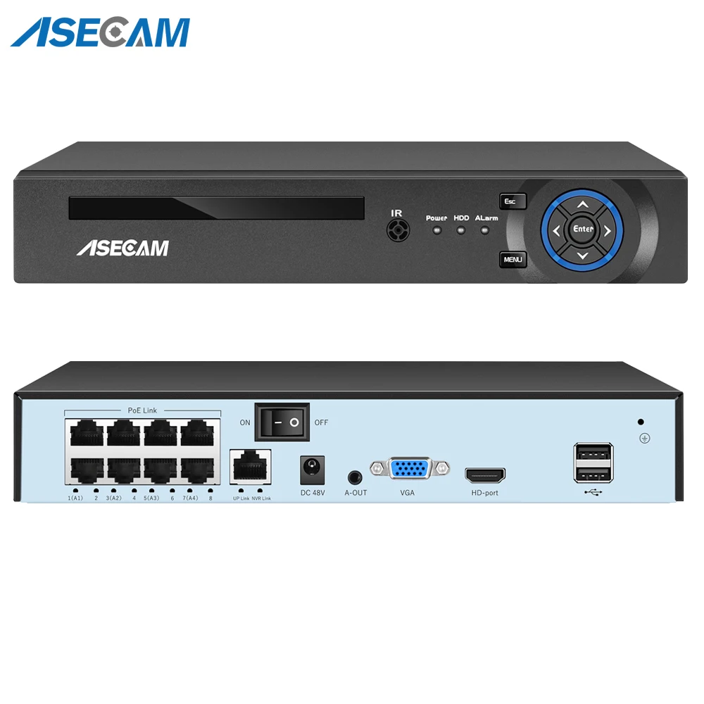 

5MP H.265 4/8CH POE NVR видеорегистратор IP камера видеонаблюдения видеоригестратор P2P регистратор ONVIF сетевая Распознавание лиц P2P видео наблюдение