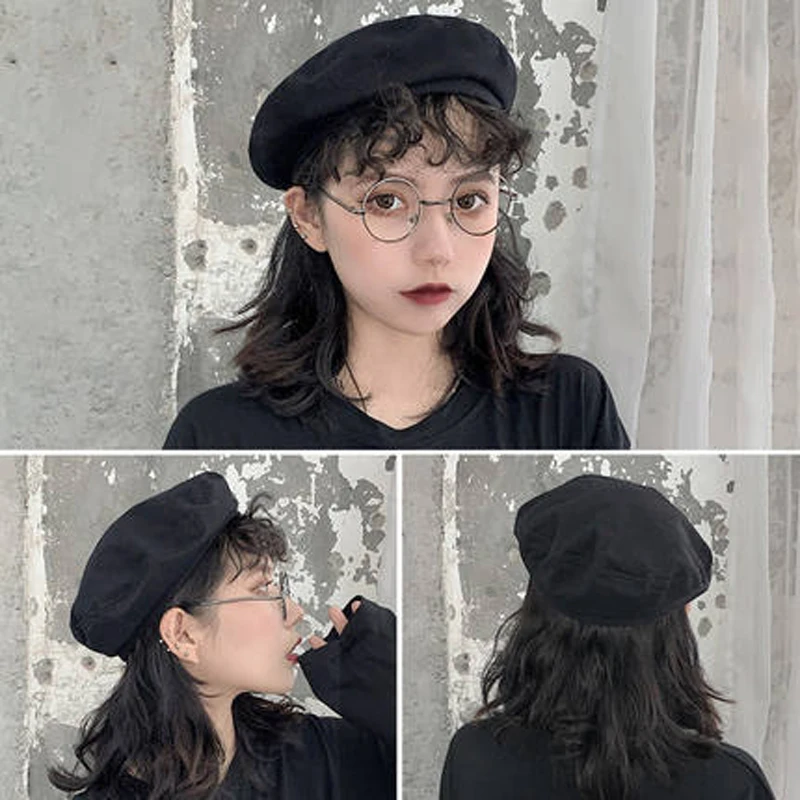 Женский берет Foux из искусственной кожи синяя кепка с регулируемой веревкой лето