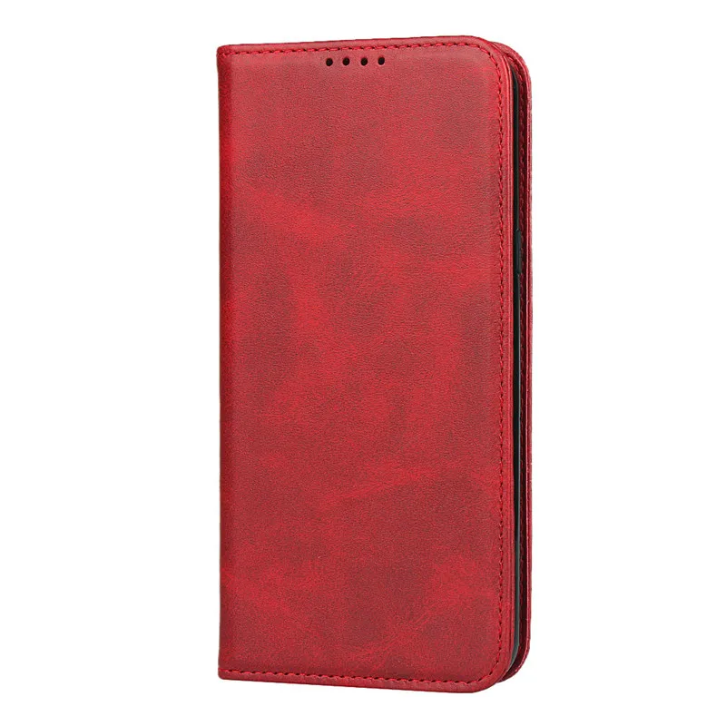 Red Чехол из натуральной кожи для samsung Galaxy A10 A20E A30 A40 A50 A60 A70 Магнитная автоматическая застежка кошелек держатель карты чехол для телефона - Цвет: Red
