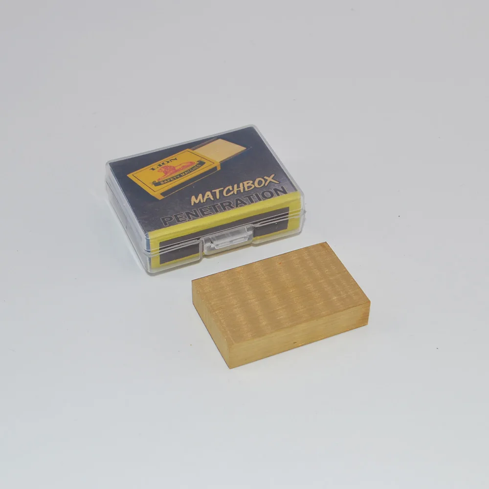 Волшебные трюки Matchbox проникающие иглой через латунный блок магический маг